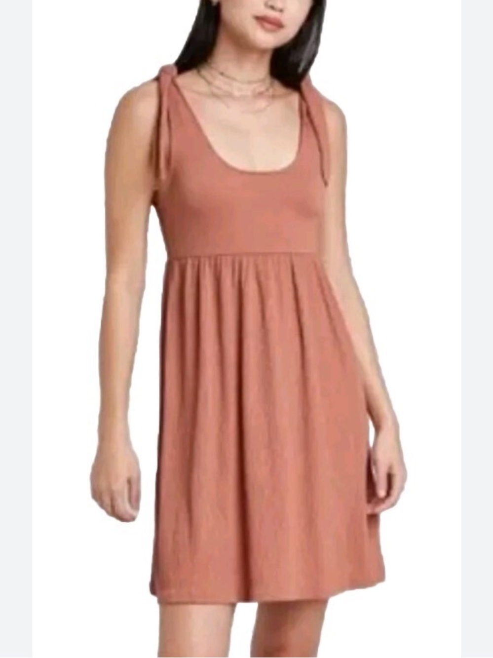 wild fable Rust Tie-Shoulder Mini Dress
